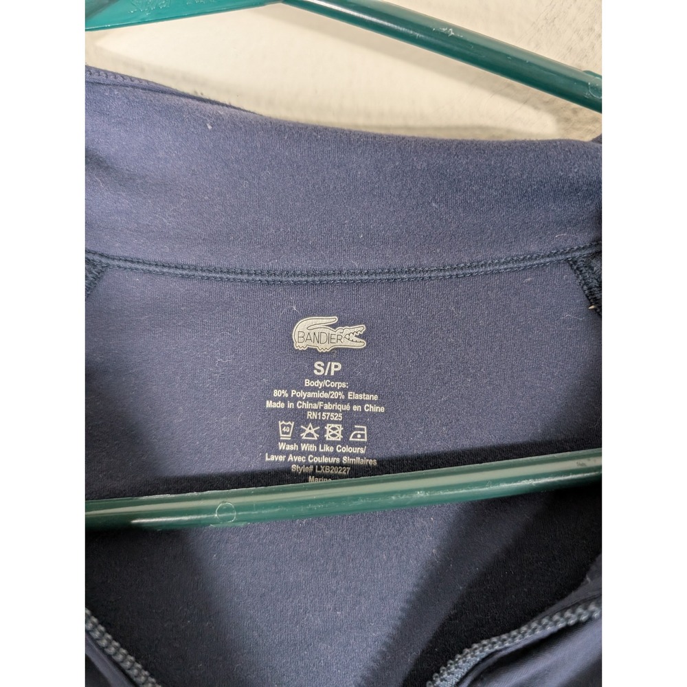 Lacoste x Bandier Womens Small Navy Blue 1/4 Zip Performance Sweater LXB20227 - Picture 5 of 8